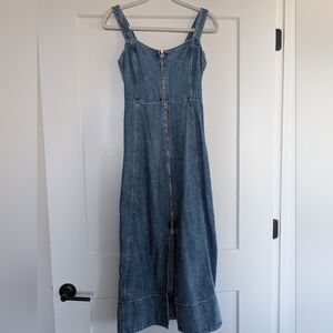 GAP Blue Denim Zip-Up Dress